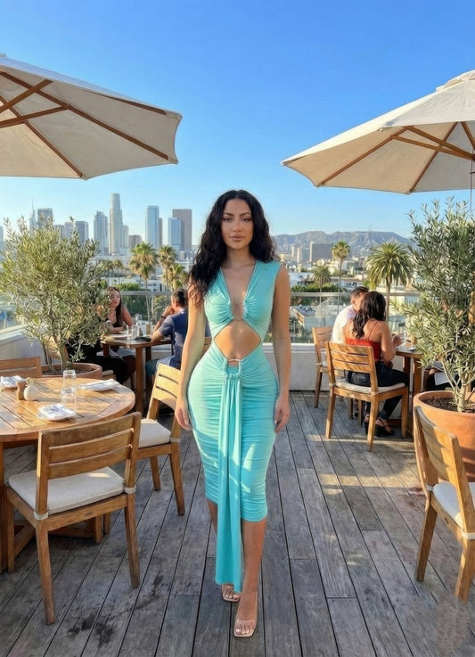 Body - con Midi Dress In A Vibrant - Zameel's Clothing & Apparel